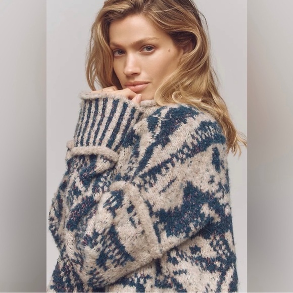 NWOT Medium Anthropologie Pilcro Relaxed Roll-Neck Sweater - Picture 3 of 6